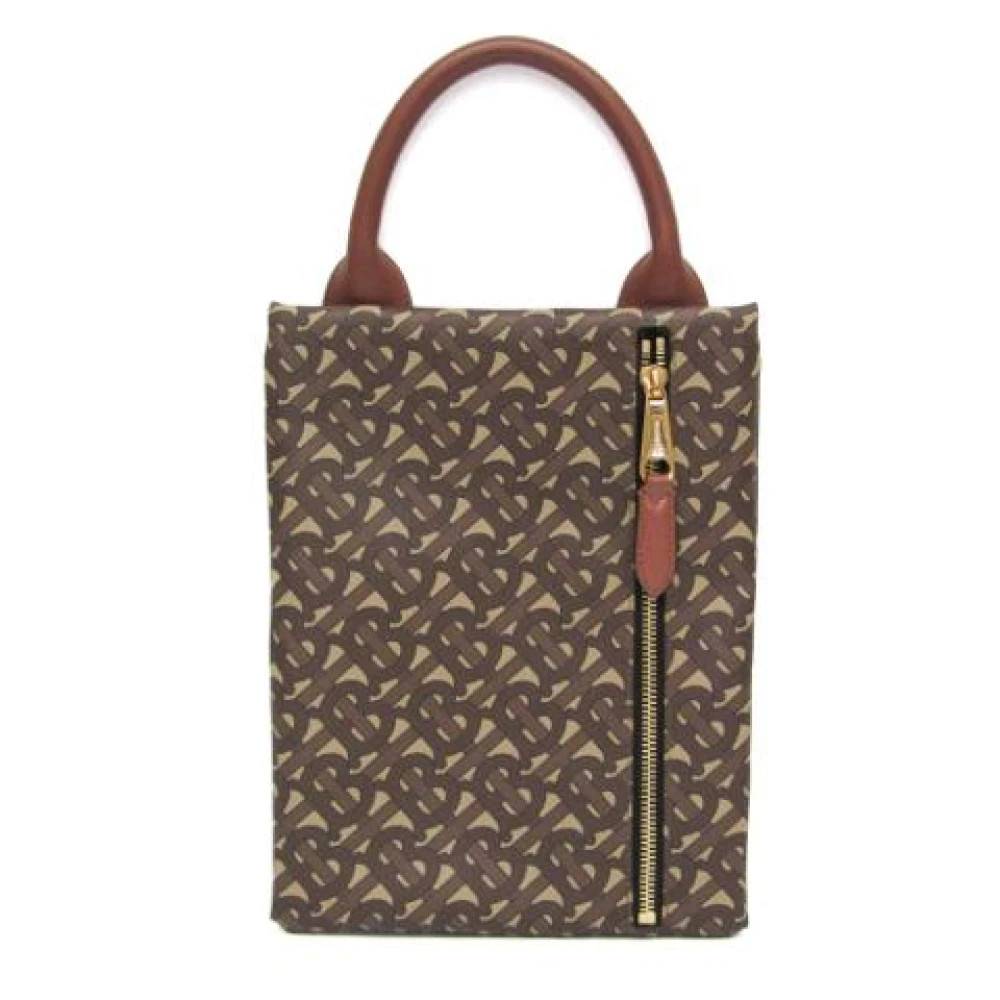 Burberry Vintage Pre-owned TB Monogram Clutch Taske - Vintage - Herre - Brun - ONE SIZE - Uld