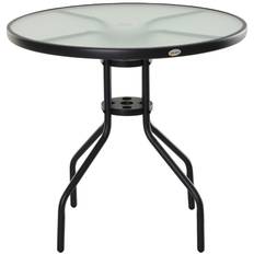 Trädgårdsbord härdat glas Ø80cm