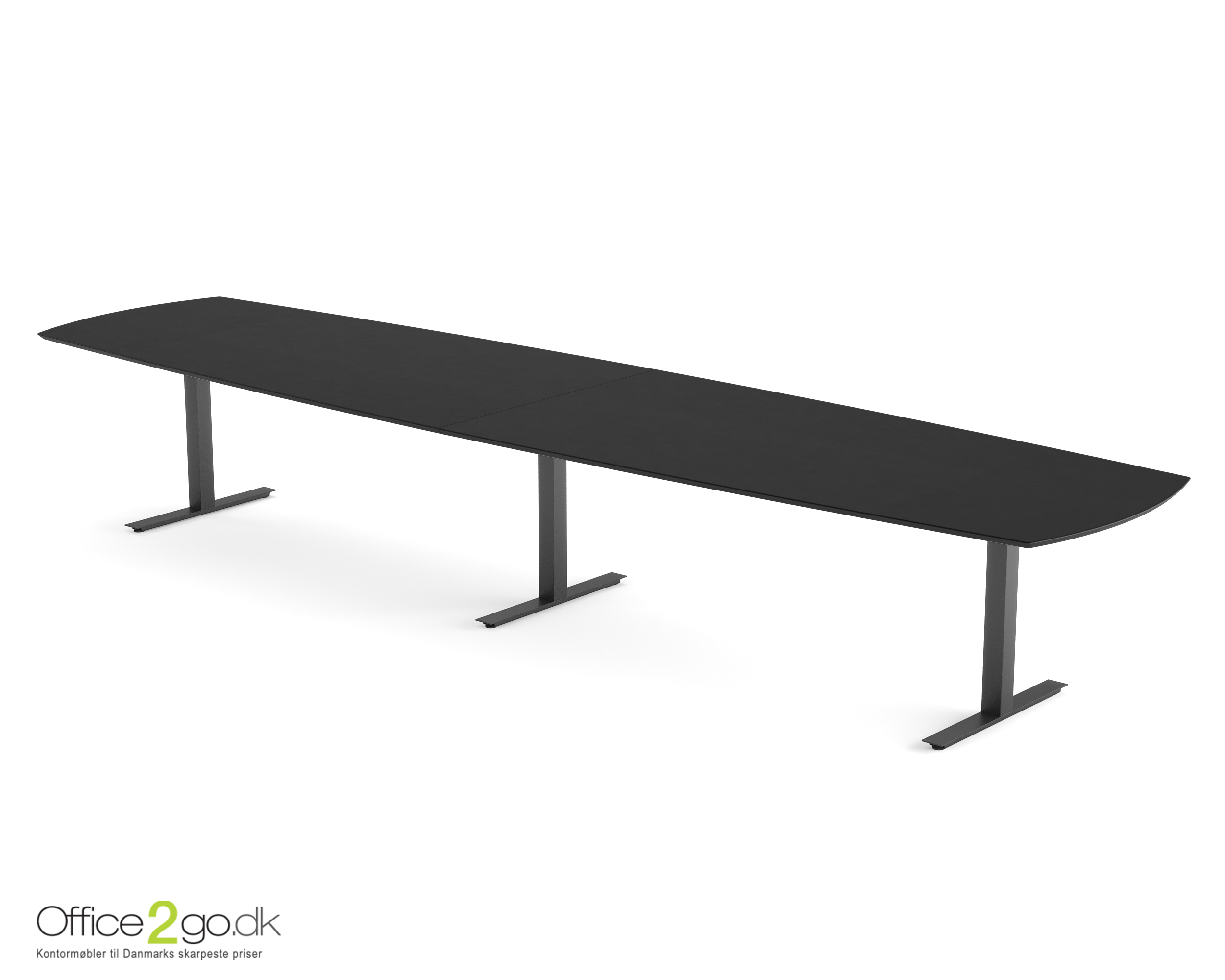 Square mødebord (tøndeformet bordplade) - 400 cm - Sort