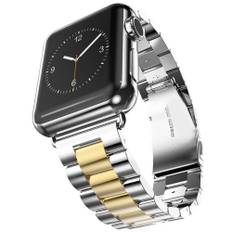 Apple Watch 9/8/7/6/5/4/3/2/1/SE - 45/44/42mm / Watch Ultra / Ultra 2 - Luksus metal Beads armband - Guld/silver