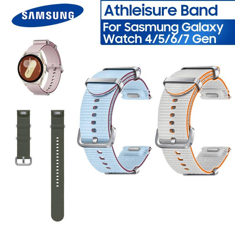 SAMSUNG Galaxy Watch 7, 6, 5, 4-serien Athleisure-band Nylon Smartwatch Ersättningsarmband för Män och Kvinnor S/M M/L rosa