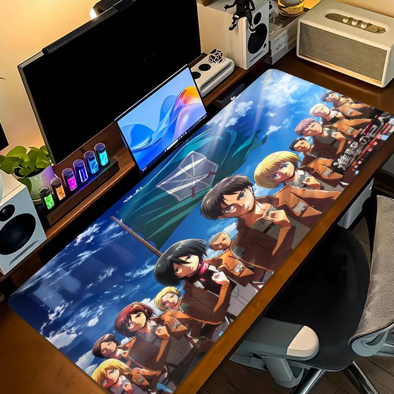Anime Attack-on-Titan Color Mouse Pad Large Gaming Table Cushion Non-slip Laptop Tablet Big Mousepad XXL Mat Mini PC Playmat With Lock edge