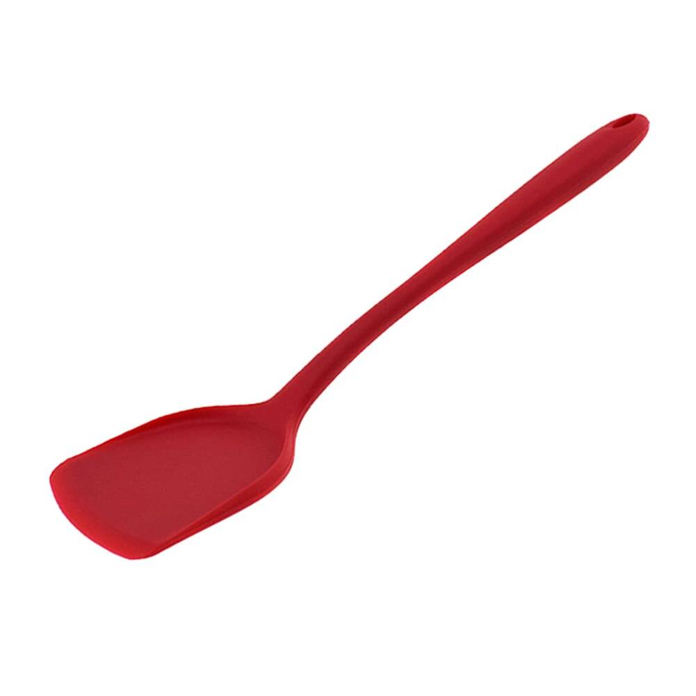 1 st silikonspatel värmebeständigt långhandtag non-stick turner köksredskap dc112 - Röd