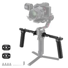 NEEWER Dual Handgriff kompatibel mit DJI RS4 RS4 Pro RS3 RS3 Pro RS2 RSC2 Ronin S SC Gimbal, Dual Handle Kit mit 2 Mini NATO Schienen, Quick Release NATO Klemmen, 1/4 Zoll & 3/8 Zoll Gewinde, GA006
