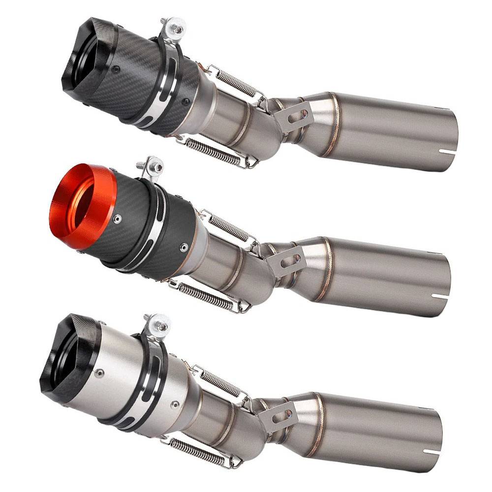 For KTM 390 ADV / 250 GEN 3 / 390 GEN 3 24-26 Escape Slip-On Motorcycle Exhaust Mid Link Pipe With Silvery / Carbon Muffler Tips