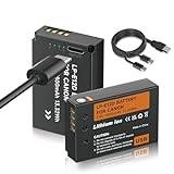 Mspalocell Paket med 2 LP-E12 USB 1800 mAh batterier med USB Type-C laddning, kompatibel med Canon M100D Kiss x7 Rebel SL1 EOS M10 EOS M50 DSLR ersättningsbatteri