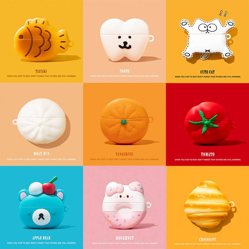 3D Cookies Silicone Cartoon Cute Soft Earphone Case For AirPods 1/2/3/4/Pro/Pro2 Charging Wireless Earphone Accessories Cover