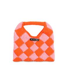 Color Block Woven Tote Bag W/ Logo