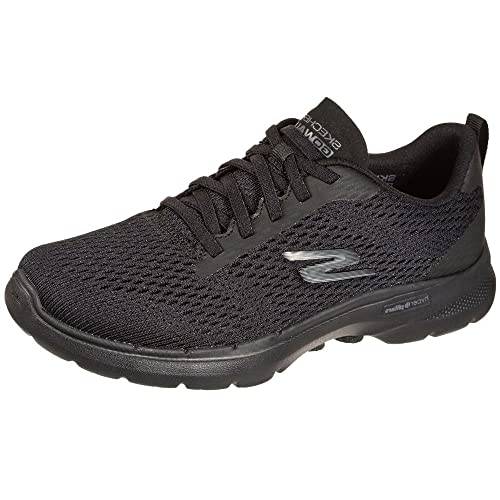 Skechers Go Walk 6 Bold Vision, sneakers för kvinnor, Svart textiltrim, 37.5 EU