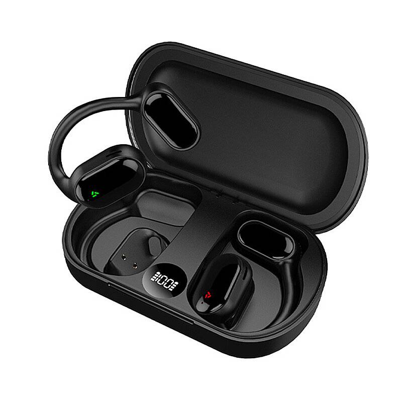 XG33 Luftledande Hörlurar bluetooth 5.3 HiFi Stereo Bas LED Digital Display Öronkrokar Sportshörlurar med Mic