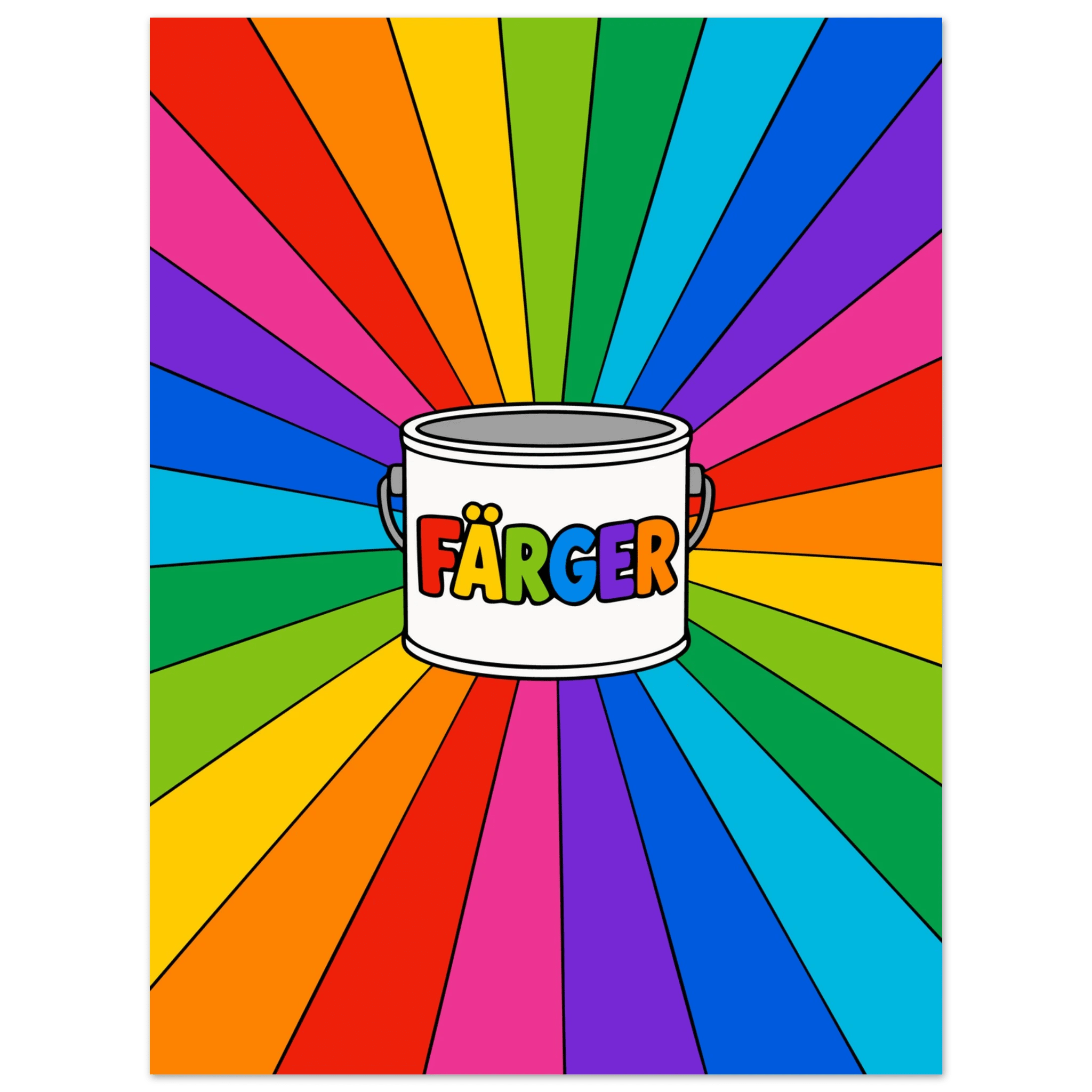 Färger med färgburk poster-30x40 cm / 12x16″ / Utan ram / -