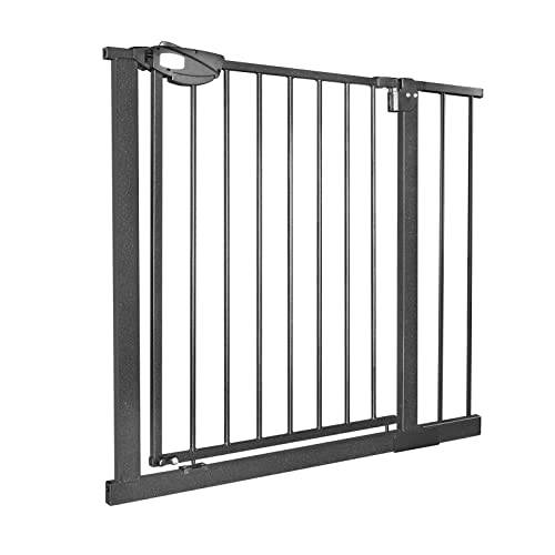 UISEBRT Türschutzgitter Ohne Bohren Treppenschutzgitter für Kinder 85-95cm breit, Auto-Close Baby Schutzgitter Metall Gitter Schwarz