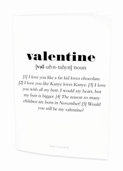 Valentineskort - Valentine Definition A6