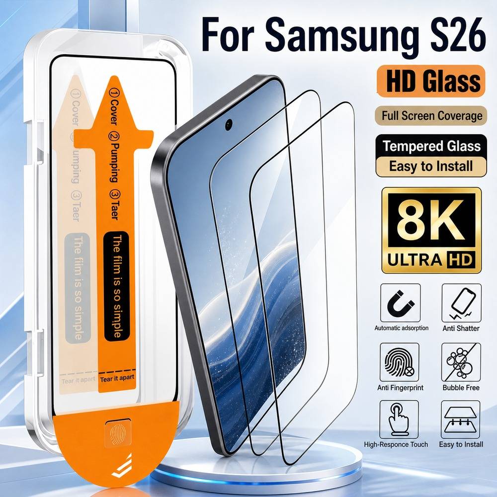 3PCS Tempered Glass For Samsung Galaxy S26 S25 S24 S23 S22 S21 Screen Protector For Samsung Galaxy S26 Ultra S25 Ultra
