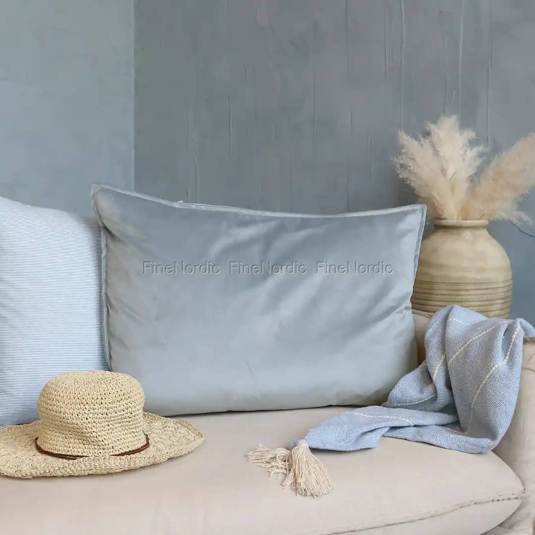Chic Antique Aix Pillowcase in Velour Sky Blue 50 x 70 cm