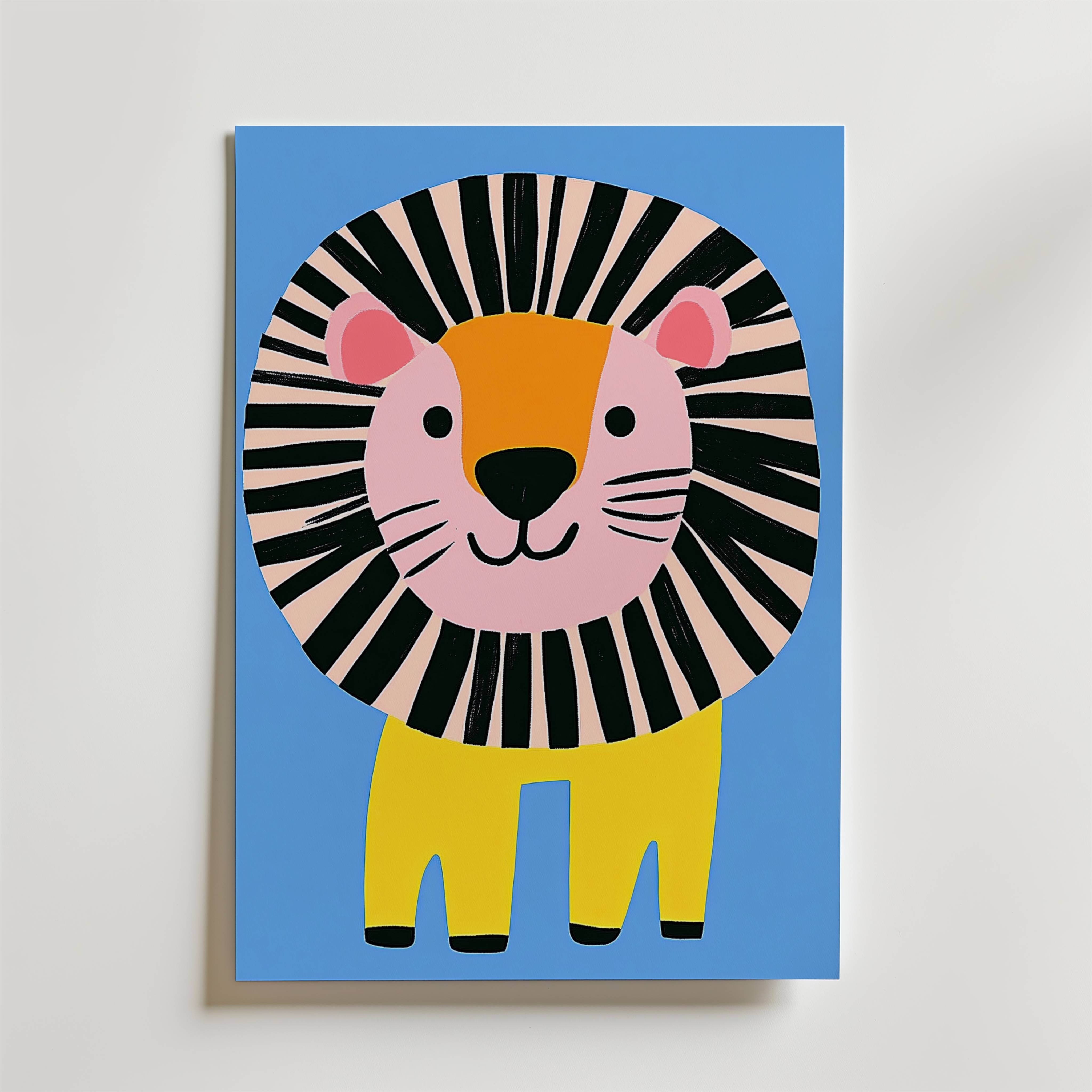 Happy Lion Poster - Fine Art Poster 50x70 cm