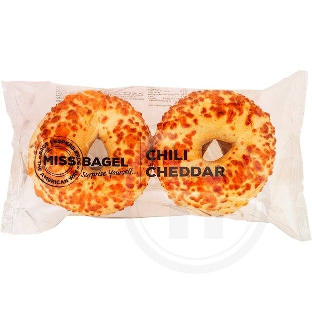 Bagel m. chili og cheddar
