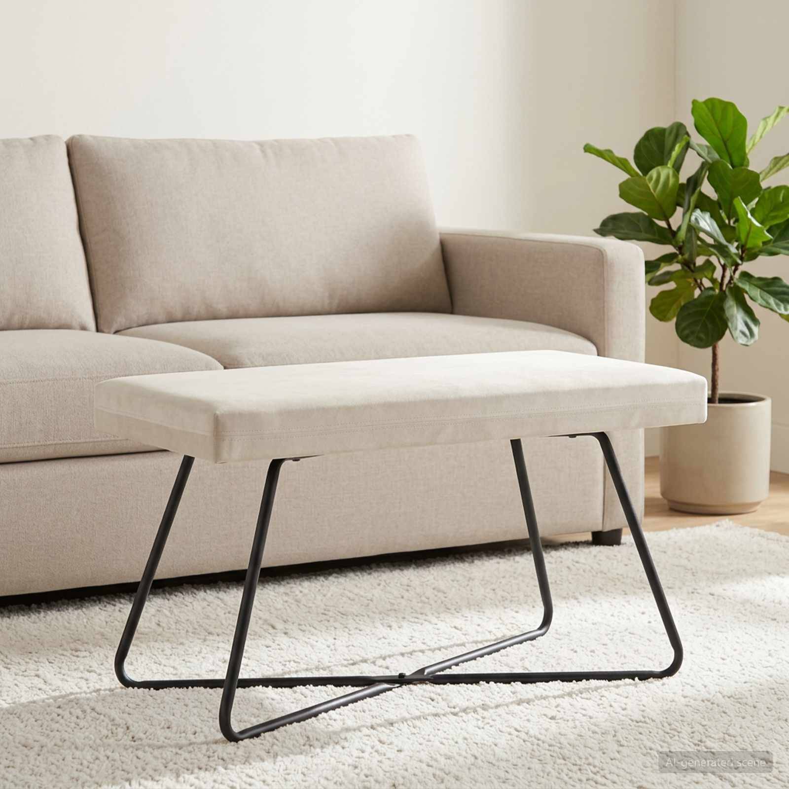 vidaXL bänk Gräddvit 80 x 40 x 45 cm Sammet