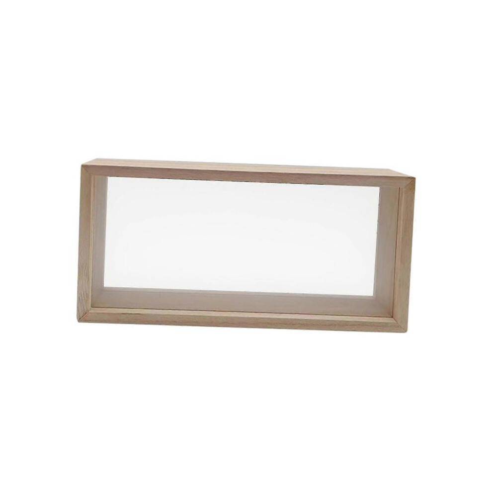 (26cmx13cmx5.5cm, Light Wood Color) Shadow Box Picture Frame Display Case for Collectibles by YuJia