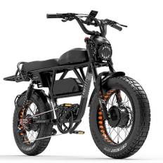 Lankeleisi X-Black Knight 1000W*2 Dual Motor 20" Fat Bike 1200Wh+960Wh Full Suspension E-Mountain Bike 45Ah+20Ah Dual Batteries E-MTB - EU Plug