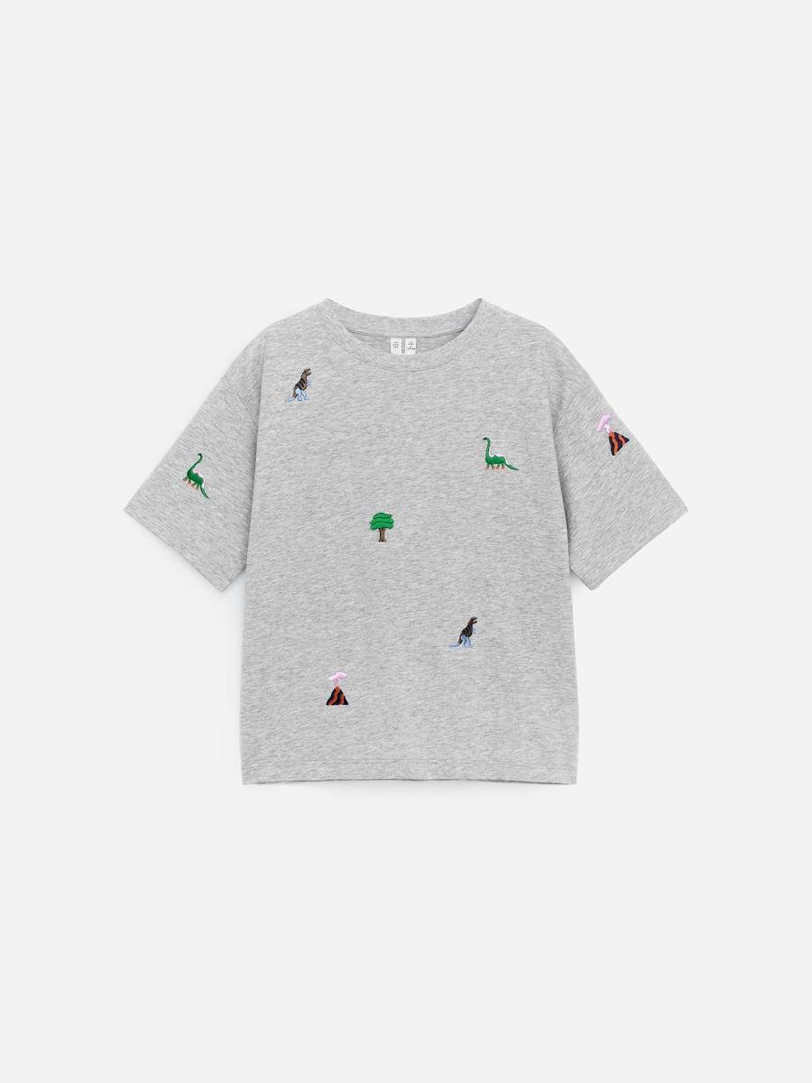 ARKET T-shirt Med Broderi -Grå, 134/140