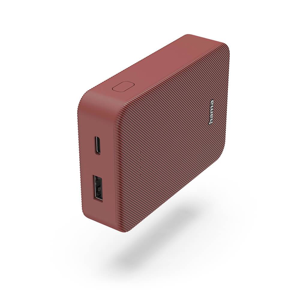 Powerbank 10000mAh USB-C+A Röd