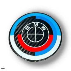 4x Cache Moyeu Jante Centre De Roue enjoliveur BMW 68mm CARBONE BLEU Neuf
