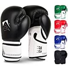 AQF Boxning Handskar För Träning Och MMA Muay Thai Boxningssäck Sparring MMA-Handskar För Kickboxning Fighting & Boxningssäck Med Extra Lager Av Stoppning (10oz, Svart)