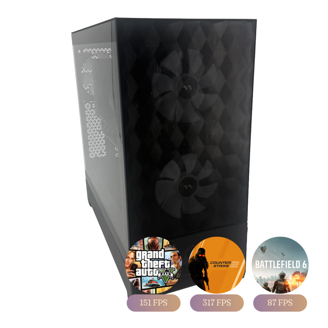 Gaming Desktop – RTX 5070 / Ryzen 7 9800X3D / 32GB DDR5 / 1TB NVMe - Svart