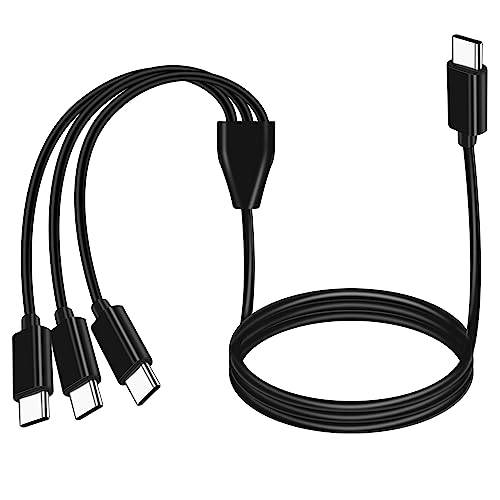 MEIRIYFA USB typ C splitter kabel, 3-i-1 C kontakt, laddningskabel för telefoner, surfplatta, bärbara datorer, 1 m