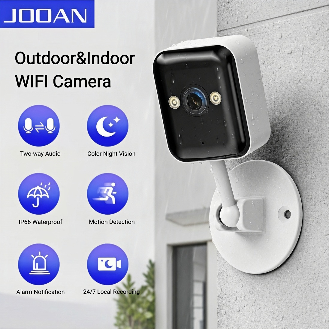 JOOAN 3MP Wifi Security Camera Outdoor 5X Zoom Motion Detect Two-Way Audio Smart Home IP Camera Indoor 5G Wifi Window Camera