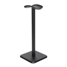 Hovedtelefonstativ med afrundede hjørner, skridsikker bund, TPU-bakke, robust metalstang, headset-holder til hjem, gaming, kontor, sort