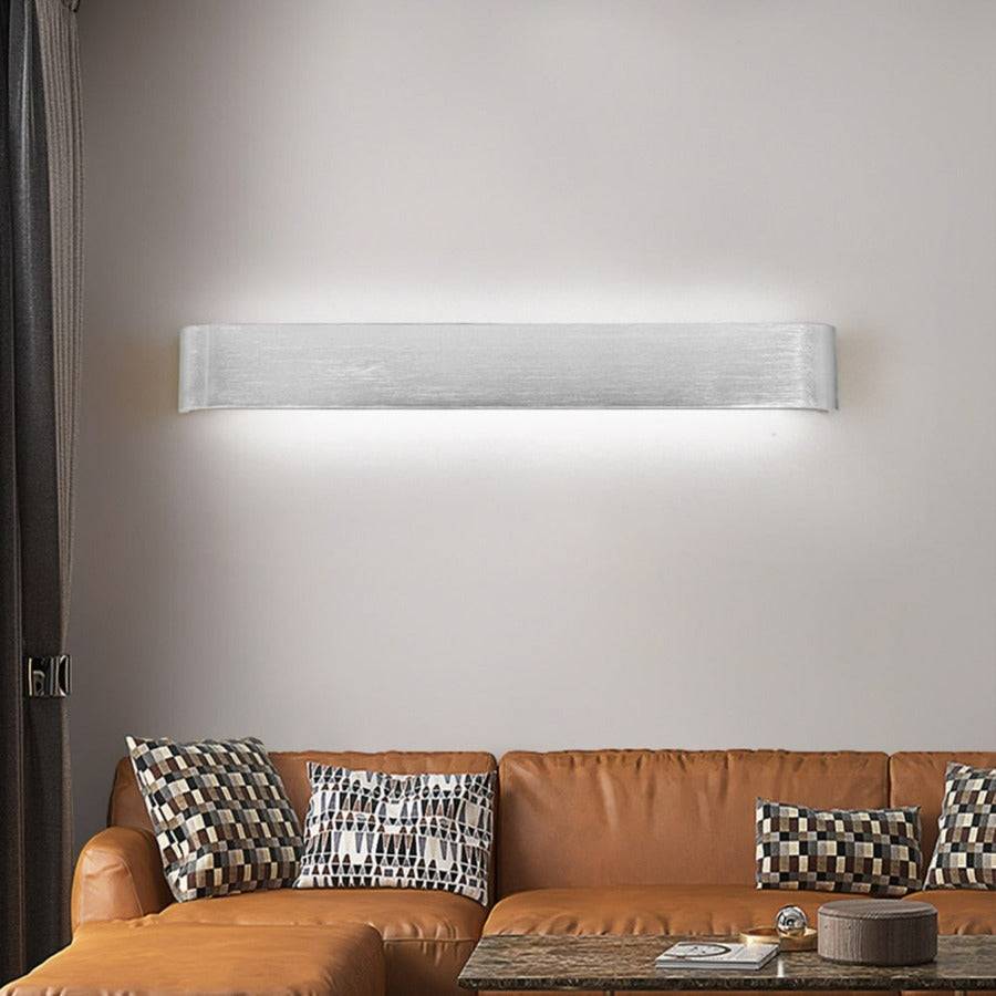 WallTruth LED Vägglampa - Modern Design för Alla Rum - Silver / 55cm / Naturlig vit