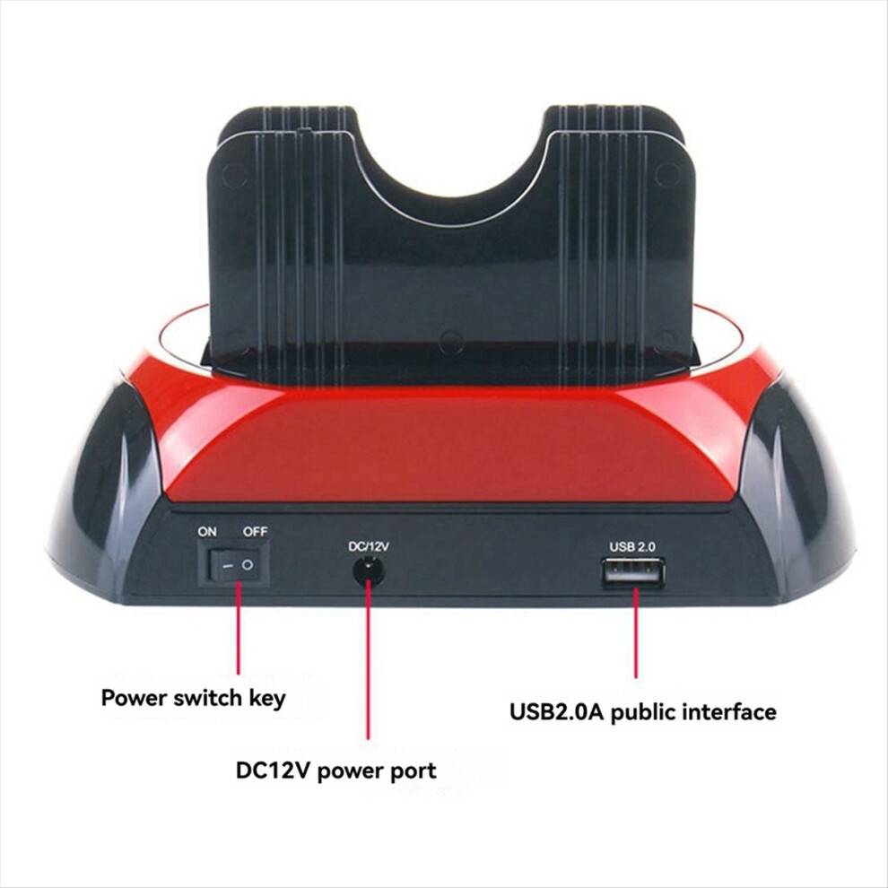 Dobbelt slot harddisk dockingstation til 2,5 og 3,5 tommer /IDE HDD SSD USB ekstern diskboks kabinet EU-stik