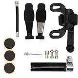Culnflun Bike Däck Reparationssats Mini Bike Pump Repair Kit Tillbehör för Road Mountain Bikes Lätt bärbar aluminiumlegering (Black)