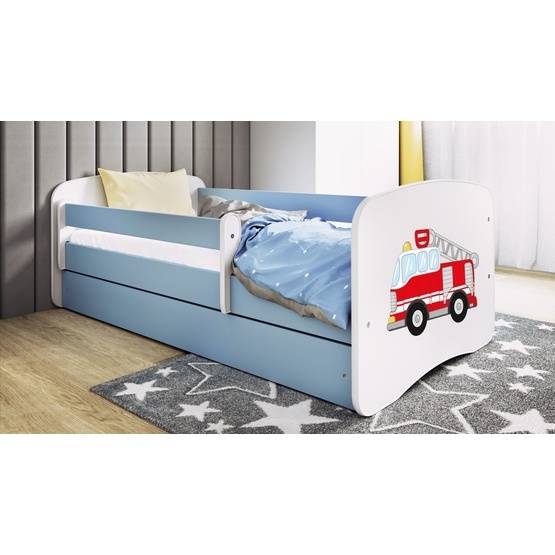 Kocot Kids Barnsäng - Babydreams Blå - Fire Truck 140x70 Cm