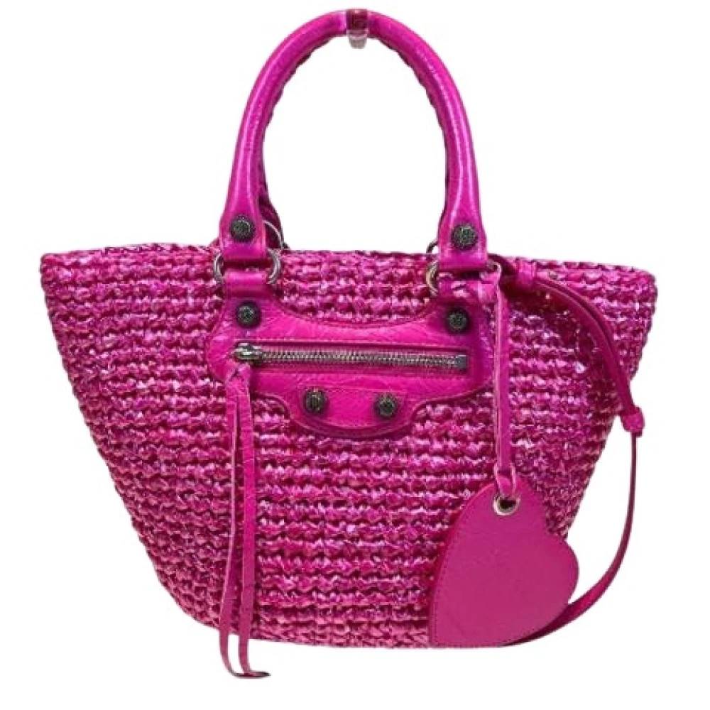 Balenciaga Vintage Pre-owned Vintage Nylon Skuldertaske - Vintage - Dame - Lyserød - ONE SIZE - Uld