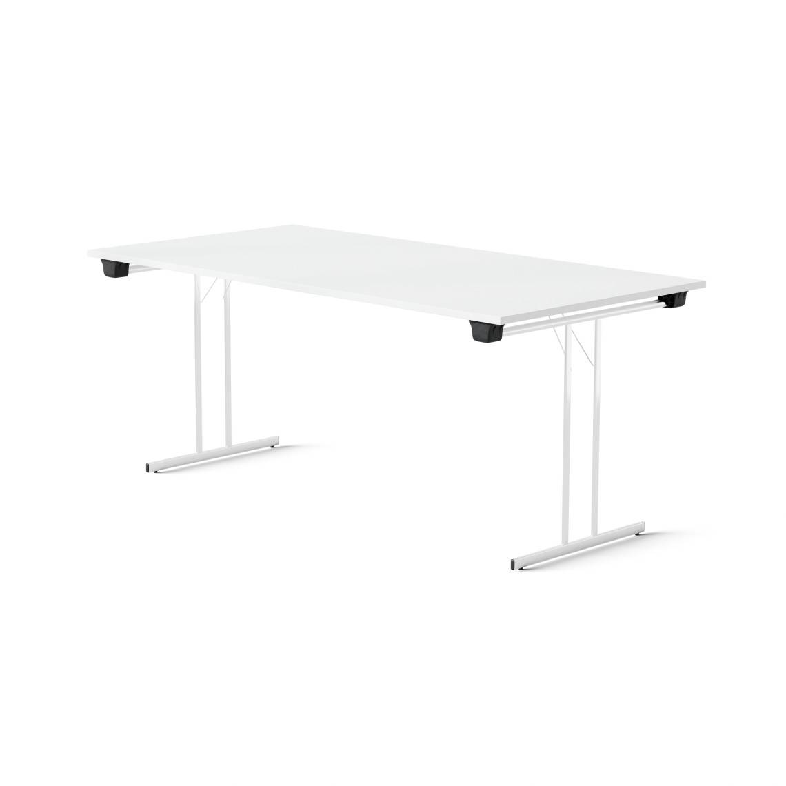 Klapbord Dinner Style, Størrelse 160 x 80 cm, Bordplade Hvid, Stativ Krom
