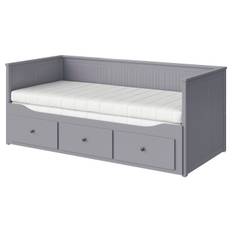 IKEA - HEMNES sovesofa 3 skuffer/2 madrasser, grå/Åfjäll medium, 80x200 cm