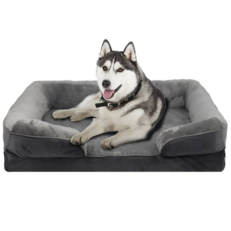 Extra Large Orthopedic Dog Sofa Bed with Washable Removable Cover - Dark gray / XL (XL)