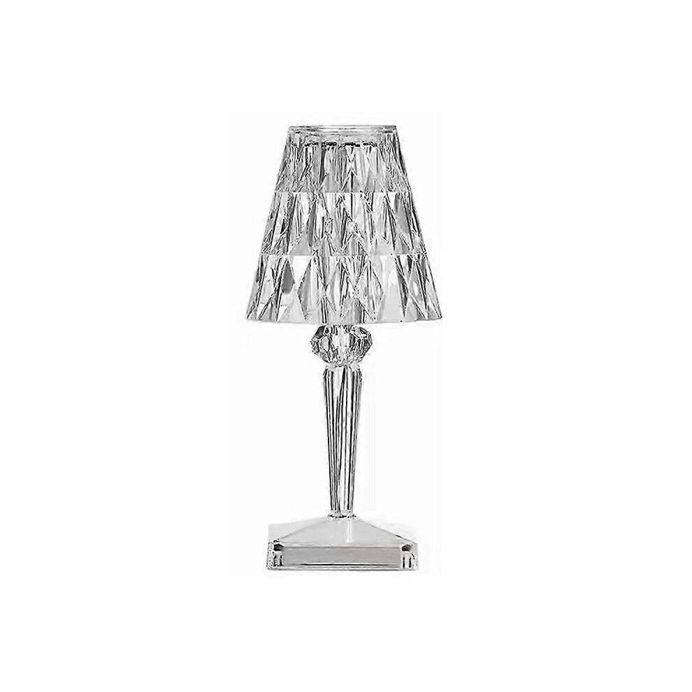 3 färger Diamantbordslampa Kristall LED-bar Bordslampa Uppladdningsbar Pekskärmsdimmer Sänglampa