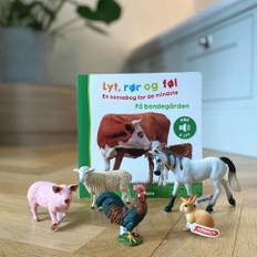 Schleich Bondegårdsdyr – bundle – 5 Schleich dyr + sansebog med lyd