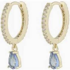 River ring pendant blue Örhänge Guld