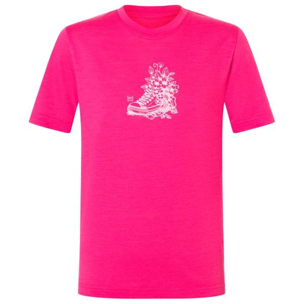 super.natural Kid's Flower Sneakers Tee Merino-shirt Børn størrelse 128 farve pink