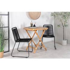 Cane & Lindos - ø80 cm med 2 stolar - Matgrupper utomhus - svart/natur