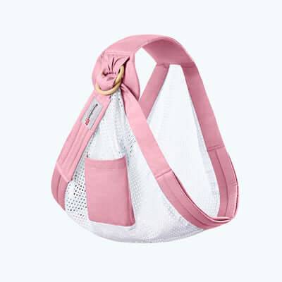 Baby Wrap Carrier Sling Adjustable Cotton Nursing Cover 0-36M - Light pink