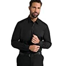 JP 1880 Herren Hemd, Business, Bügelfrei, Kentkragen, Langarm, Comfort Fit, Bis 8xl, Schwarz, 5XL EU
