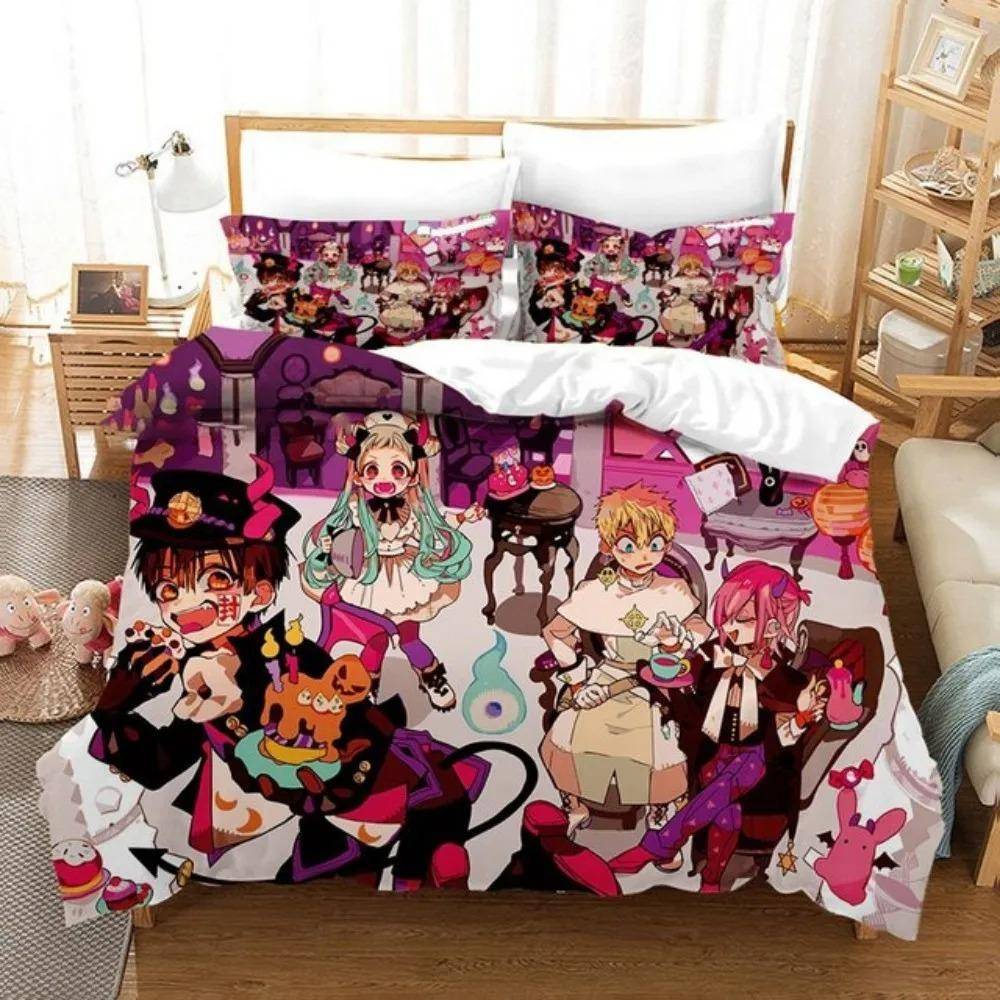 Toilet-bound Hanako-kun Sängklädesset Japansk Anime Påslakanset Enkel Queen Full King Twin Storlek Pojkar Tonåringar Påslakan AU Single 140x210cm