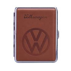 Polyflame Europe Volkswagen Logo Læderlook Cigaretetui - vælg mellem 4 farver, Brun