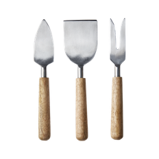 Set med ostknivar NICO i trä & stål 3-pack